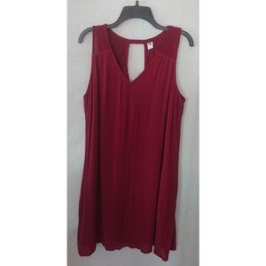 Flowing Burgundy Embroidered Old Navy Dress